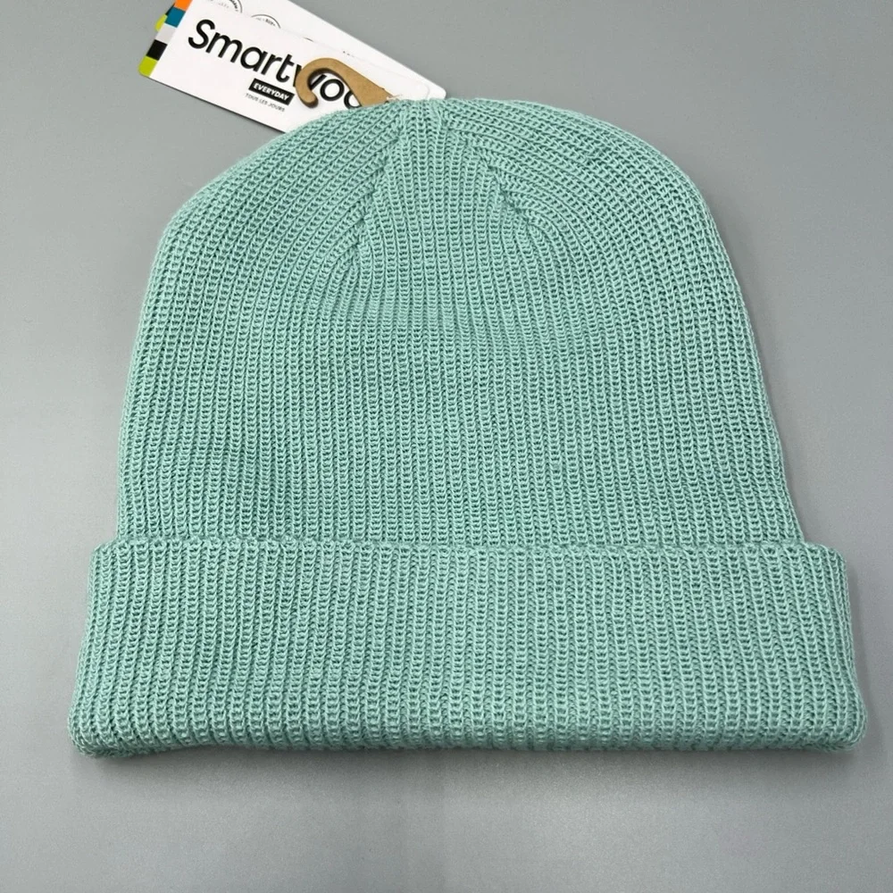 SmartWool SW Patch Beanie, Men's Winter Hat. Artic Green Merino Wool Blend Cap - Picture 4 of 6